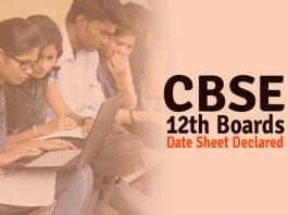 CBSE Class XII Board Exam Datesheet